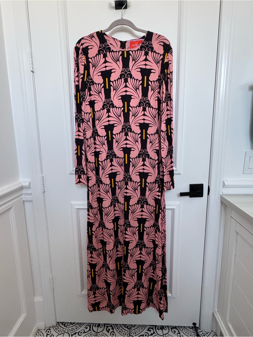LA DoubleJ Pink, Black & Yellow Graphic Maxi Dress